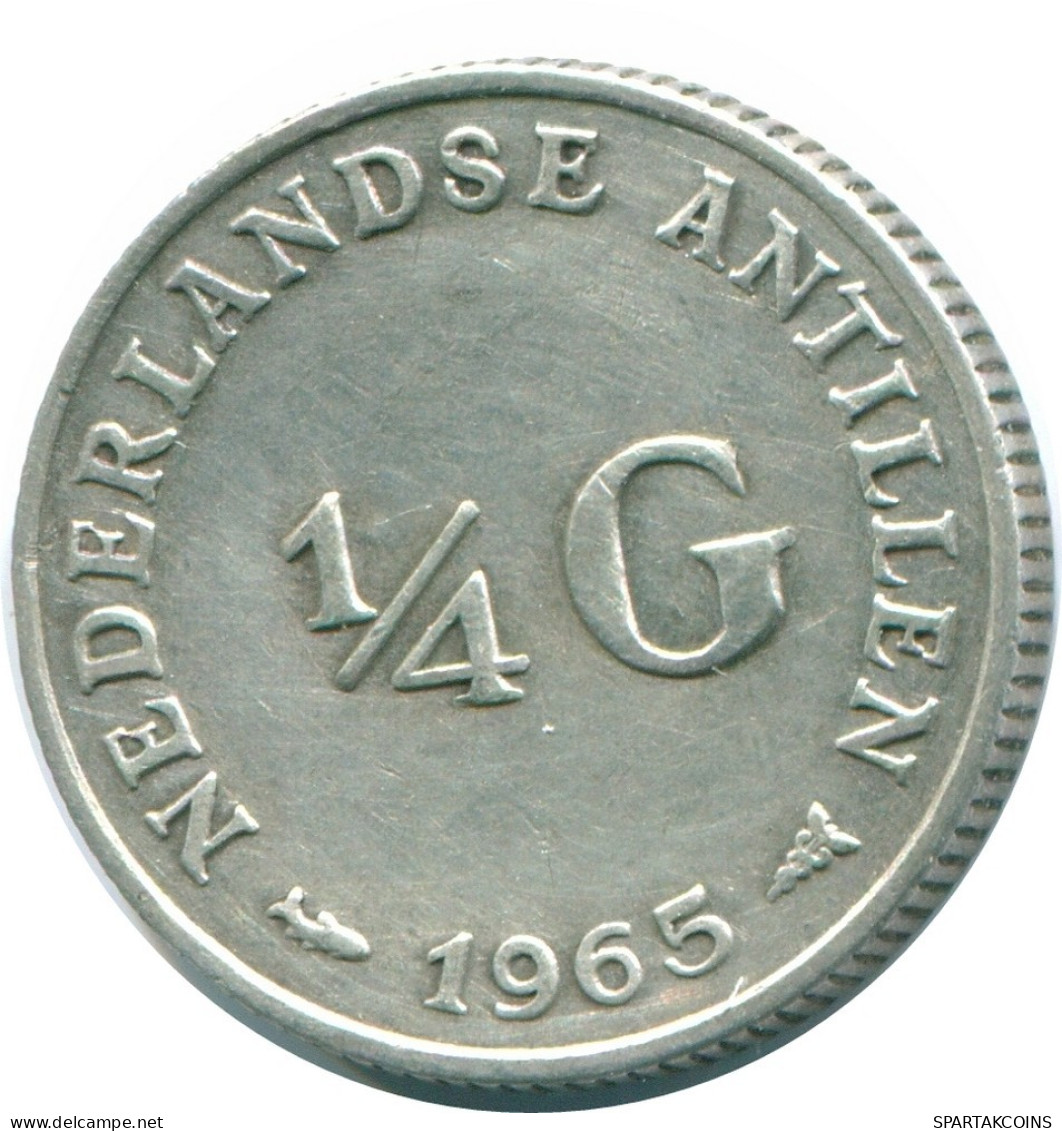 1/4 GULDEN 1965 NIEDERLÄNDISCHE ANTILLEN SILBER Koloniale Münze #NL11322.4.D.A - Antille Olandesi