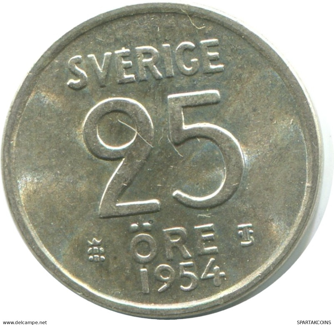 25 ORE 1954 SWEDEN SILVER Coin #AC505.2.U.A - Suède