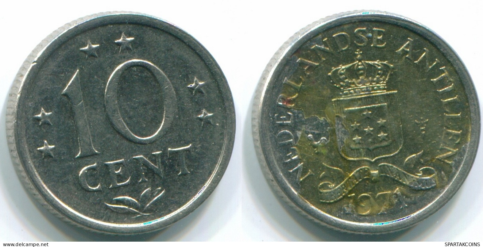 10 CENTS 1971 NIEDERLÄNDISCHE ANTILLEN Nickel Koloniale Münze #S13457.D.A - Antillas Neerlandesas