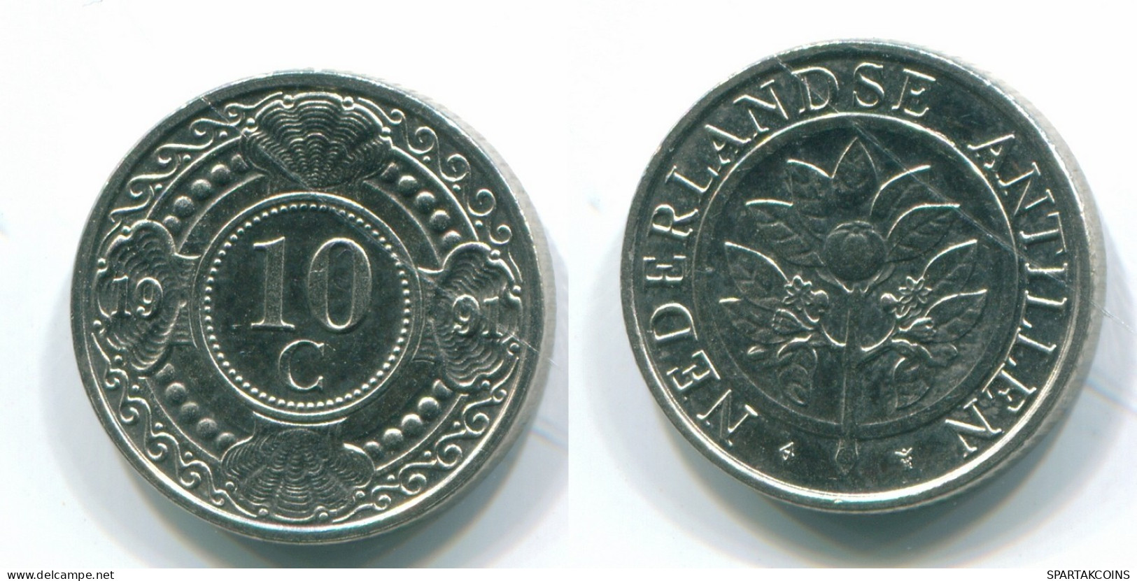 10 CENTS 1991 ANTILLES NÉERLANDAISES Nickel Colonial Pièce #S11327.F.A - Antillas Neerlandesas