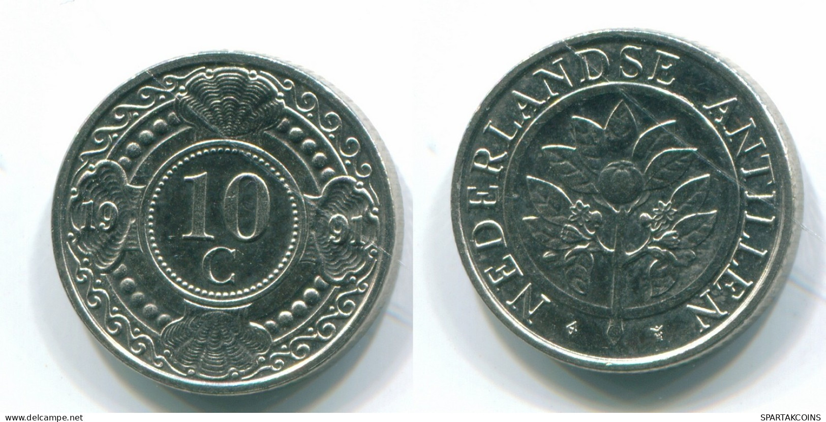 10 CENTS 1991 ANTILLES NÉERLANDAISES Nickel Colonial Pièce #S11327.F.A - Nederlandse Antillen