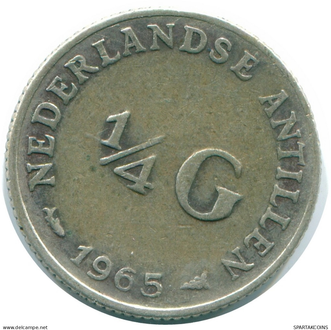 1/4 GULDEN 1965 NETHERLANDS ANTILLES SILVER Colonial Coin #NL11405.4.U.A - Niederländische Antillen