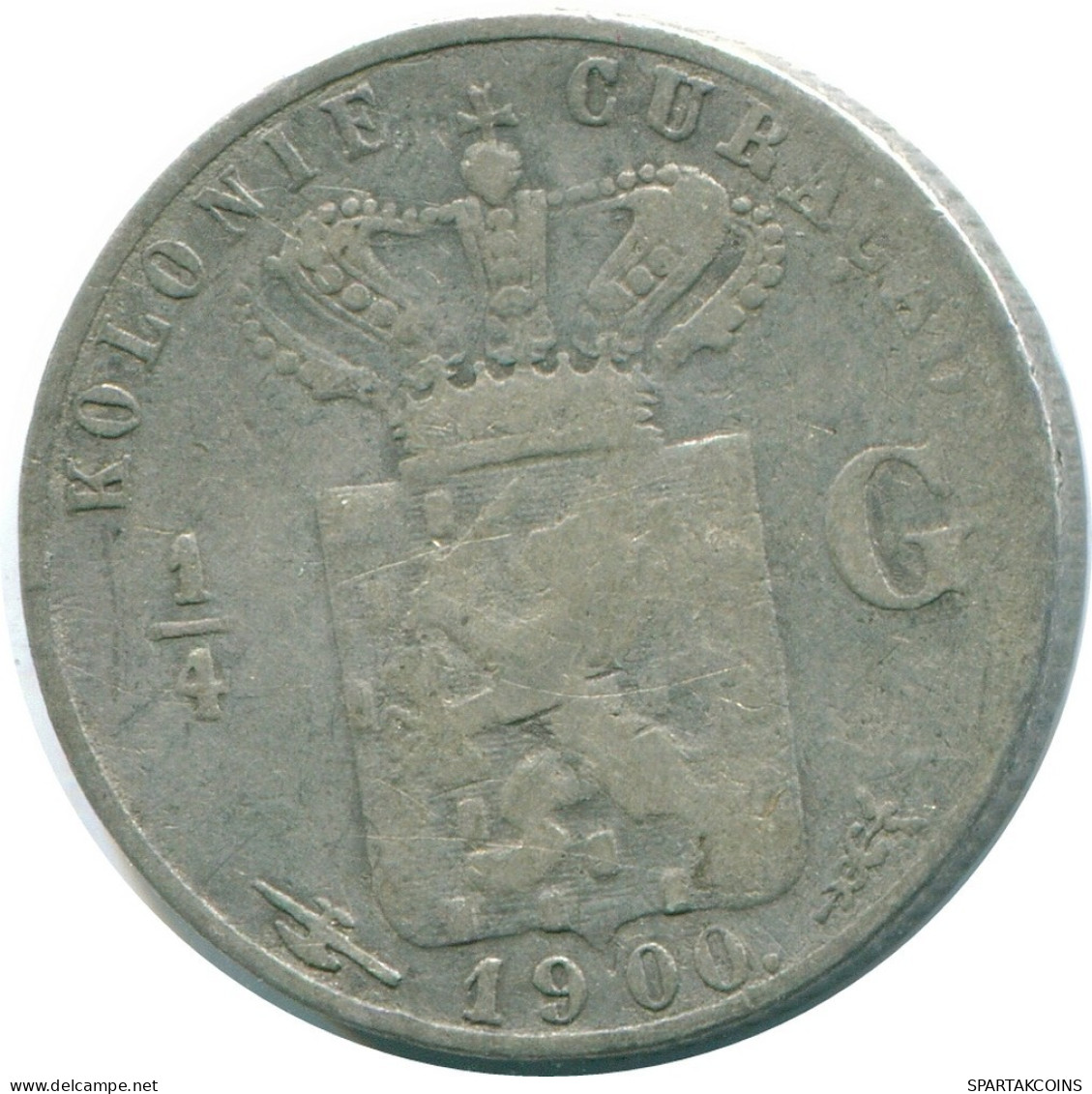 1/4 GULDEN 1900 CURACAO NEERLANDÉS NETHERLANDS PLATA Colonial #NL10527.4.E.A - Curacao