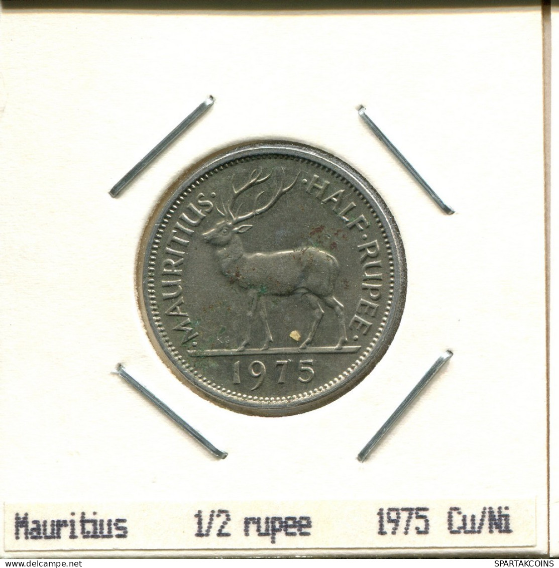 1/2 RUPPE 1975 MAURICIO MAURITIUS Moneda #AS388.E.A - Mauritius