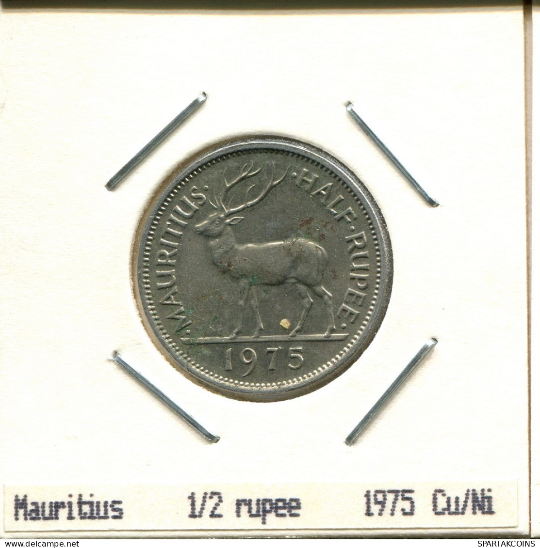 1/2 RUPPE 1975 MAURICIO MAURITIUS Moneda #AS388.E.A - Mauricio