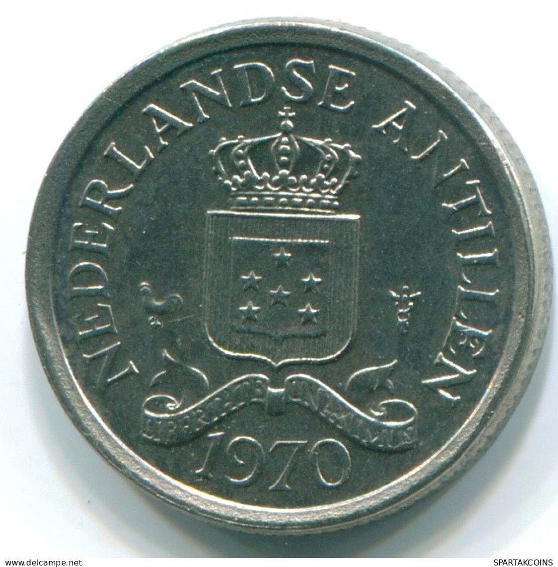 10 CENTS 1970 NETHERLANDS ANTILLES Nickel Colonial Coin #S13367.U.A - Niederländische Antillen