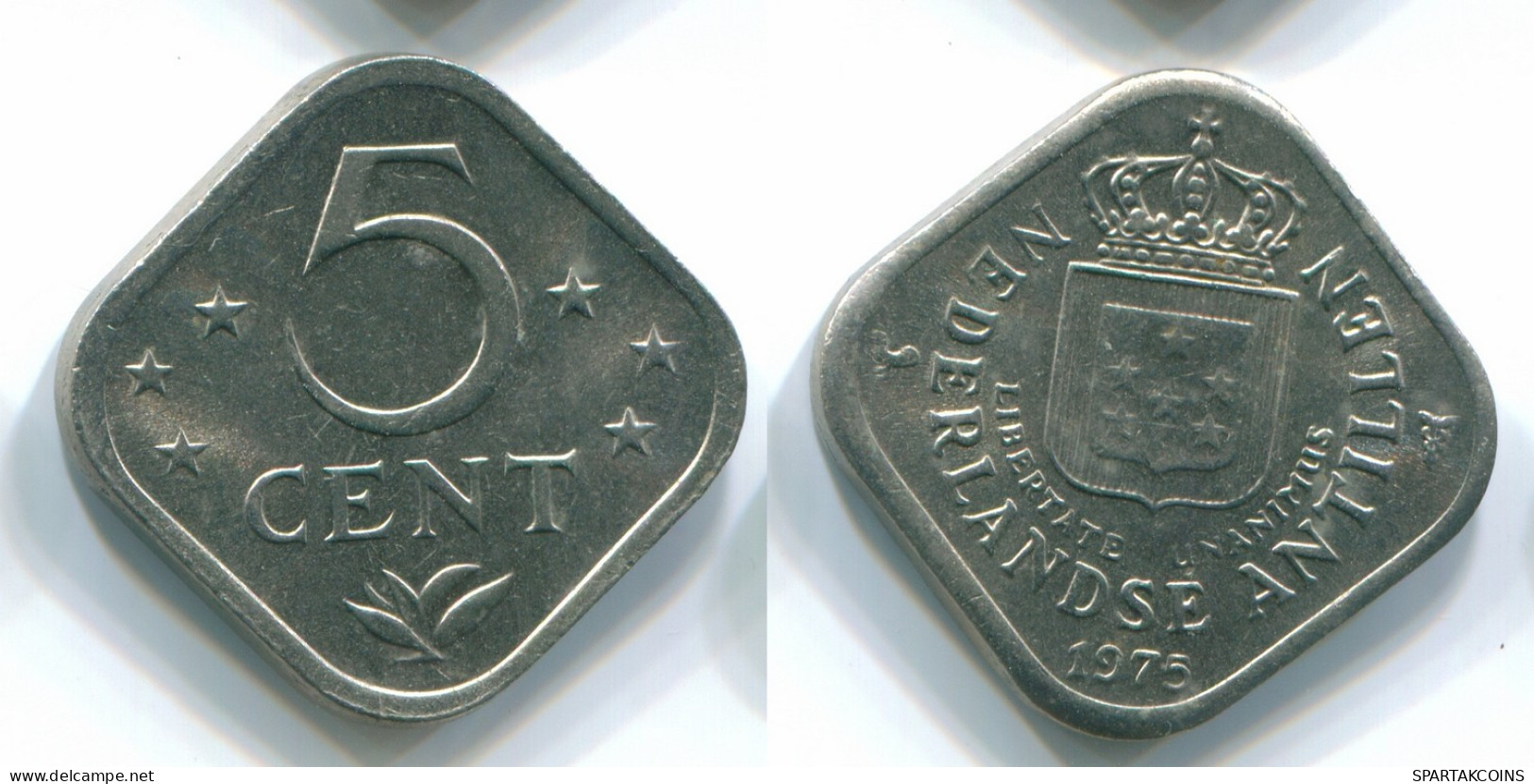 5 CENTS 1975 ANTILLES NÉERLANDAISES Nickel Colonial Pièce #S12252.F.A - Antille Olandesi