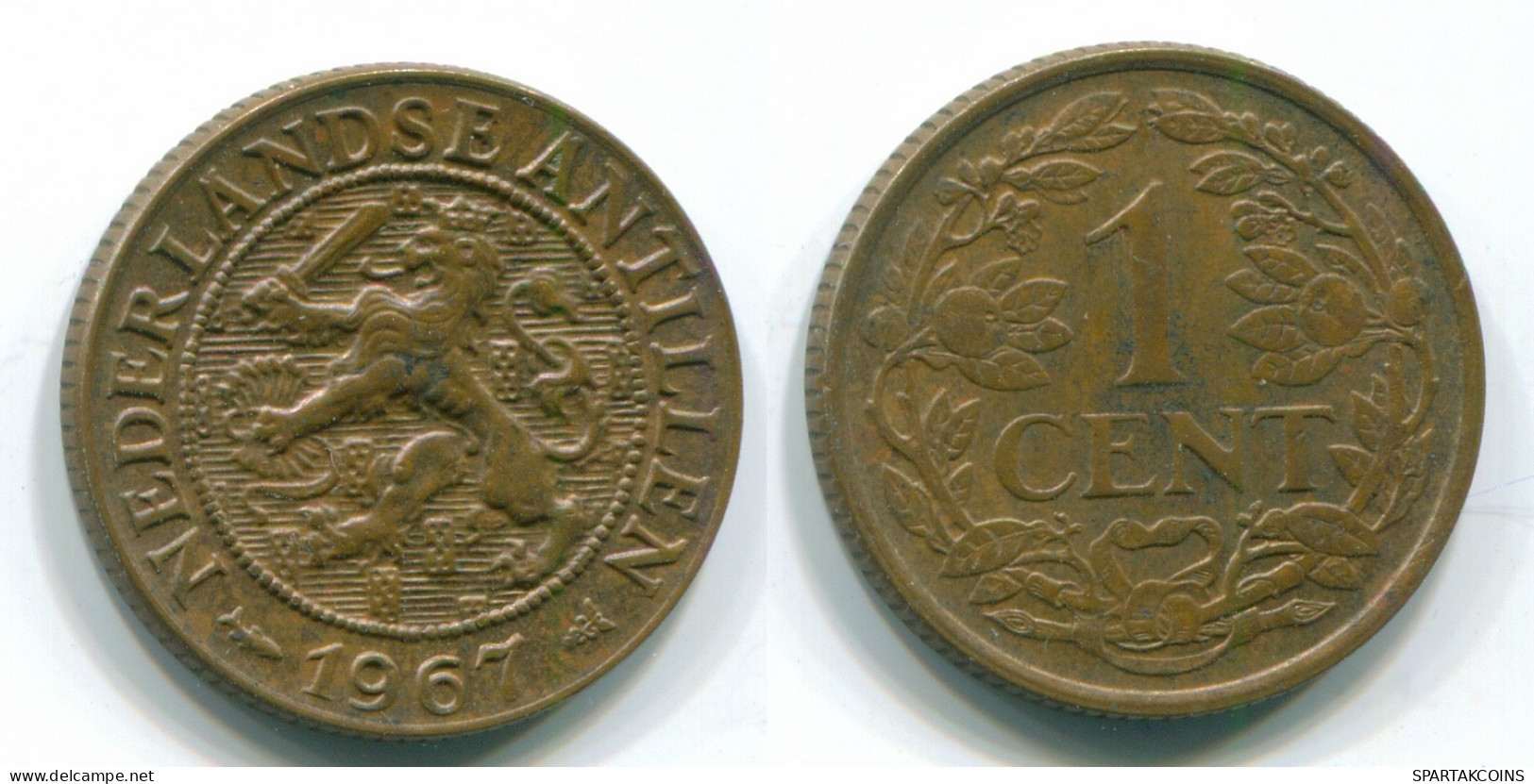 1 CENT 1967 ANTILLAS NEERLANDESAS Bronze Fish Colonial Moneda #S11136.E.A - Antillas Neerlandesas