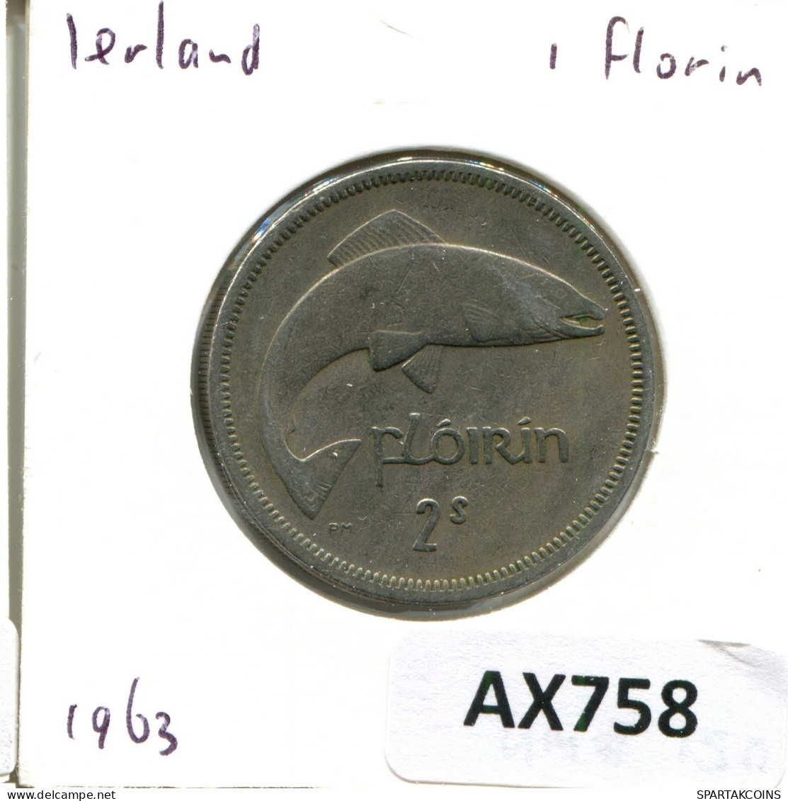 1 FLORIN 1963 IRLANDA IRELAND Moneda #AX758.E.A - Irlande