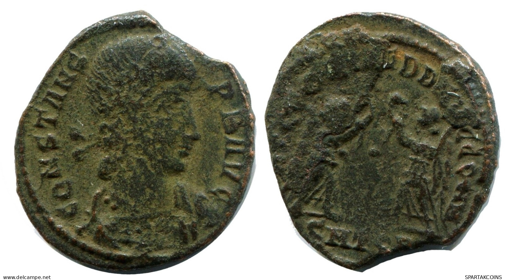 CONSTANS MINTED IN THESSALONICA FOUND IN IHNASYAH HOARD EGYPT #ANC11874.14.D.A - The Christian Empire (307 AD To 363 AD)