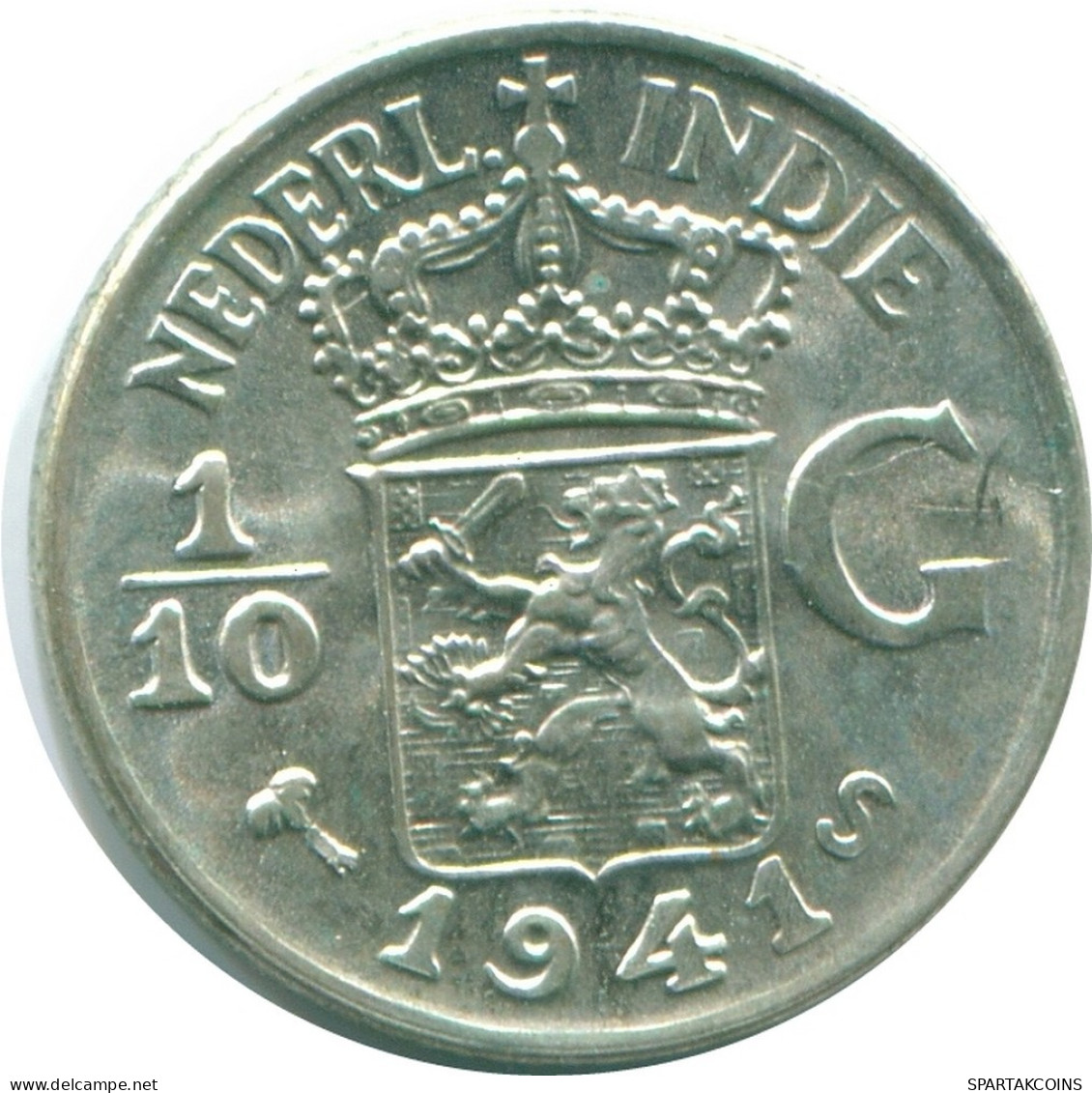 1/10 GULDEN 1941 S INDIAS ORIENTALES DE LOS PAÍSES BAJOS PLATA #NL13623.3.E.A - Indes Neerlandesas