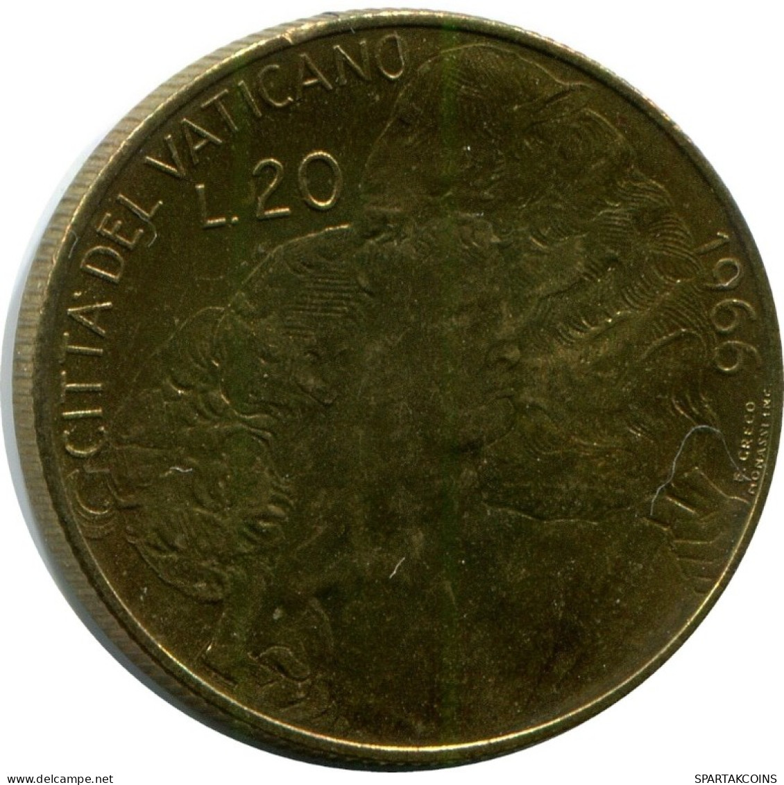 20 LIRE 1966 VATICAN Coin Paul VI (1963-1978) #AH375.13.U.A - Vaticano