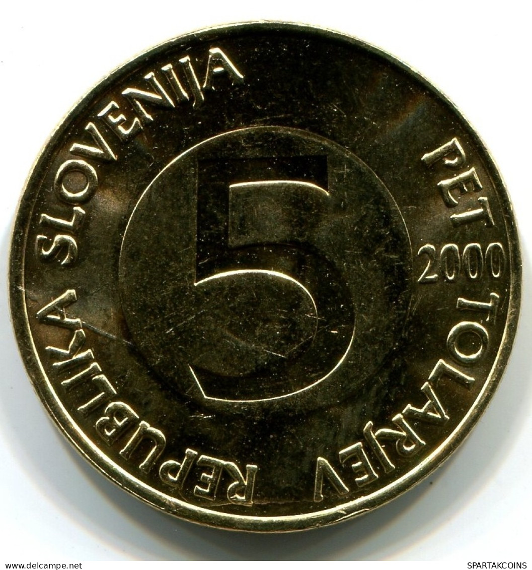 5 TOLAR 2000 ESLOVENIA SLOVENIA UNC Moneda HEAD CAPRICORN #W11028.E.A - Slowenien