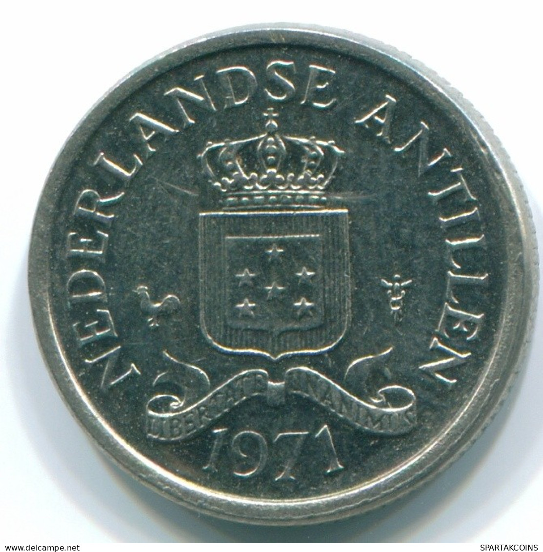 10 CENTS 1971 NIEDERLÄNDISCHE ANTILLEN Nickel Koloniale Münze #S13388.D.A - Niederländische Antillen