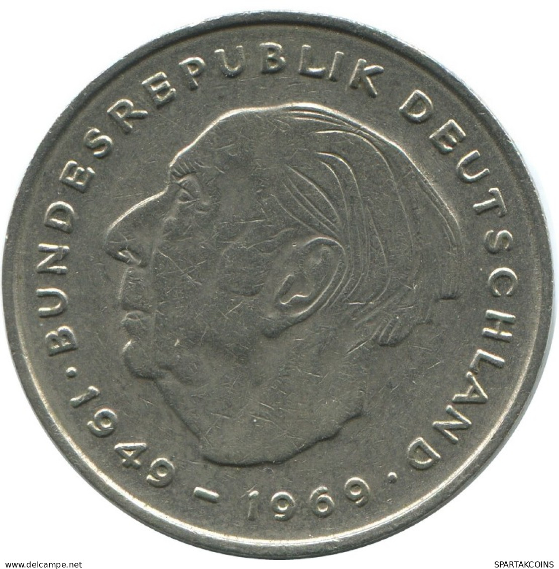 2 DM 1971 D T.HEUSS BRD ALEMANIA Moneda GERMANY #AG235.3.E.A - 2 Marcos