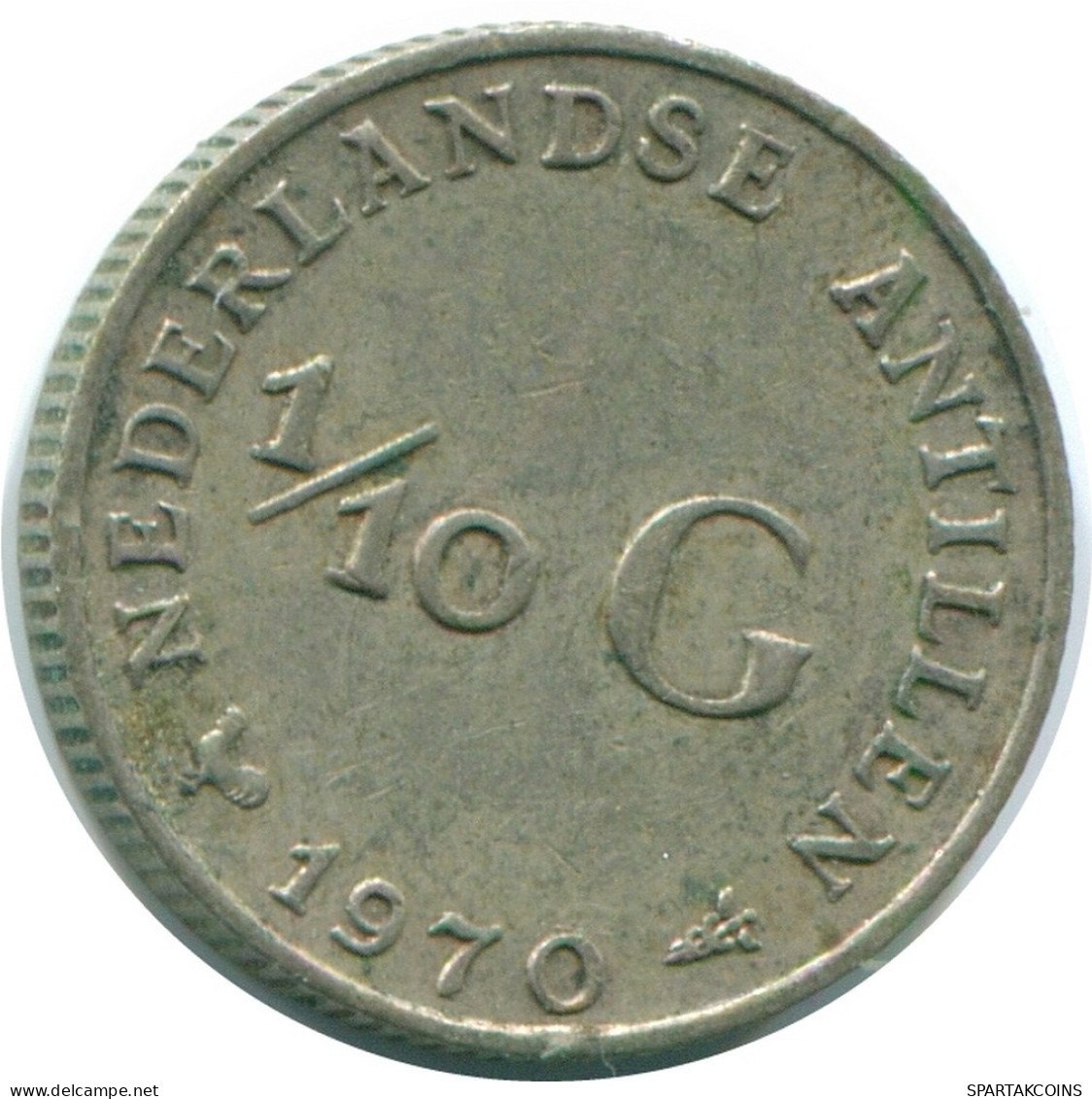 1/10 GULDEN 1970 NIEDERLÄNDISCHE ANTILLEN SILBER Koloniale Münze #NL13113.3.D.A - Antille Olandesi