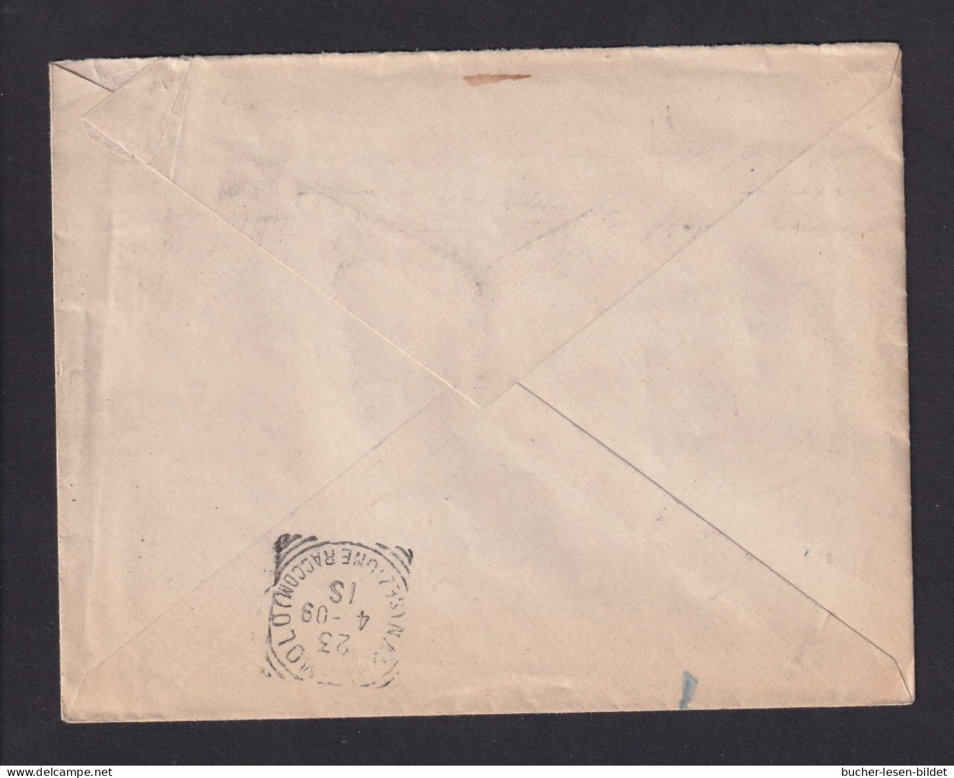 1909 - Mischfrankatur Mit 5 C. Überdruck Auf Einschreibbrief Ab Noumea Nach Dresden - Briefe U. Dokumente
