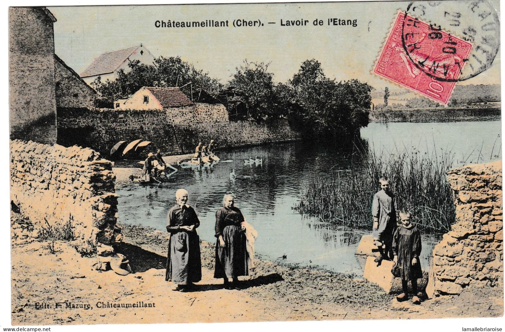18, Chateaumeillant, Lavoir De L'étang, Carte Toilée - Châteaumeillant