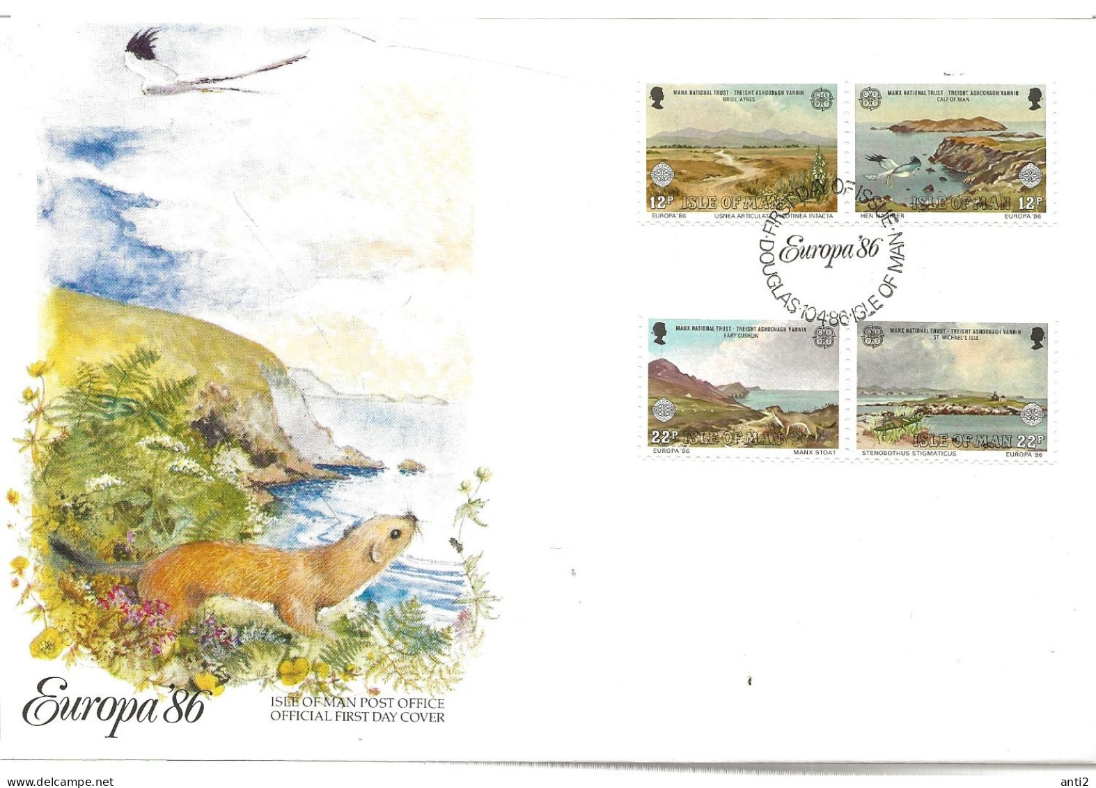Isle Of Man 1986 Europe: Nature Conservation And Environmental Protection, Mi 307-310 I FDC - Man (Insel)