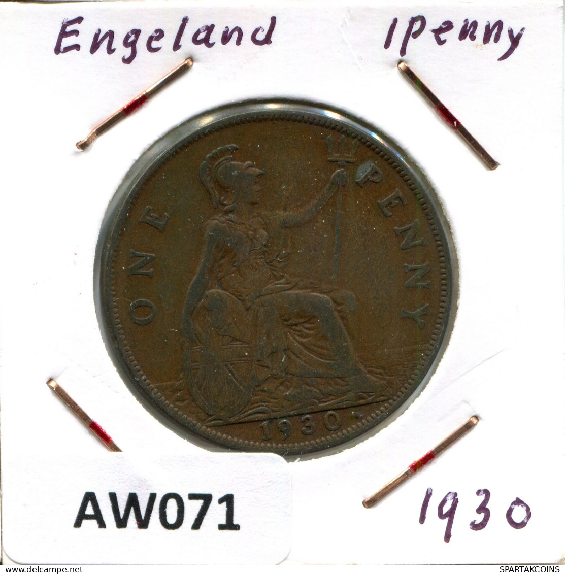 PENNY 1930 UK GRANDE-BRETAGNE GREAT BRITAIN Pièce #AW071.F.A - D. 1 Penny