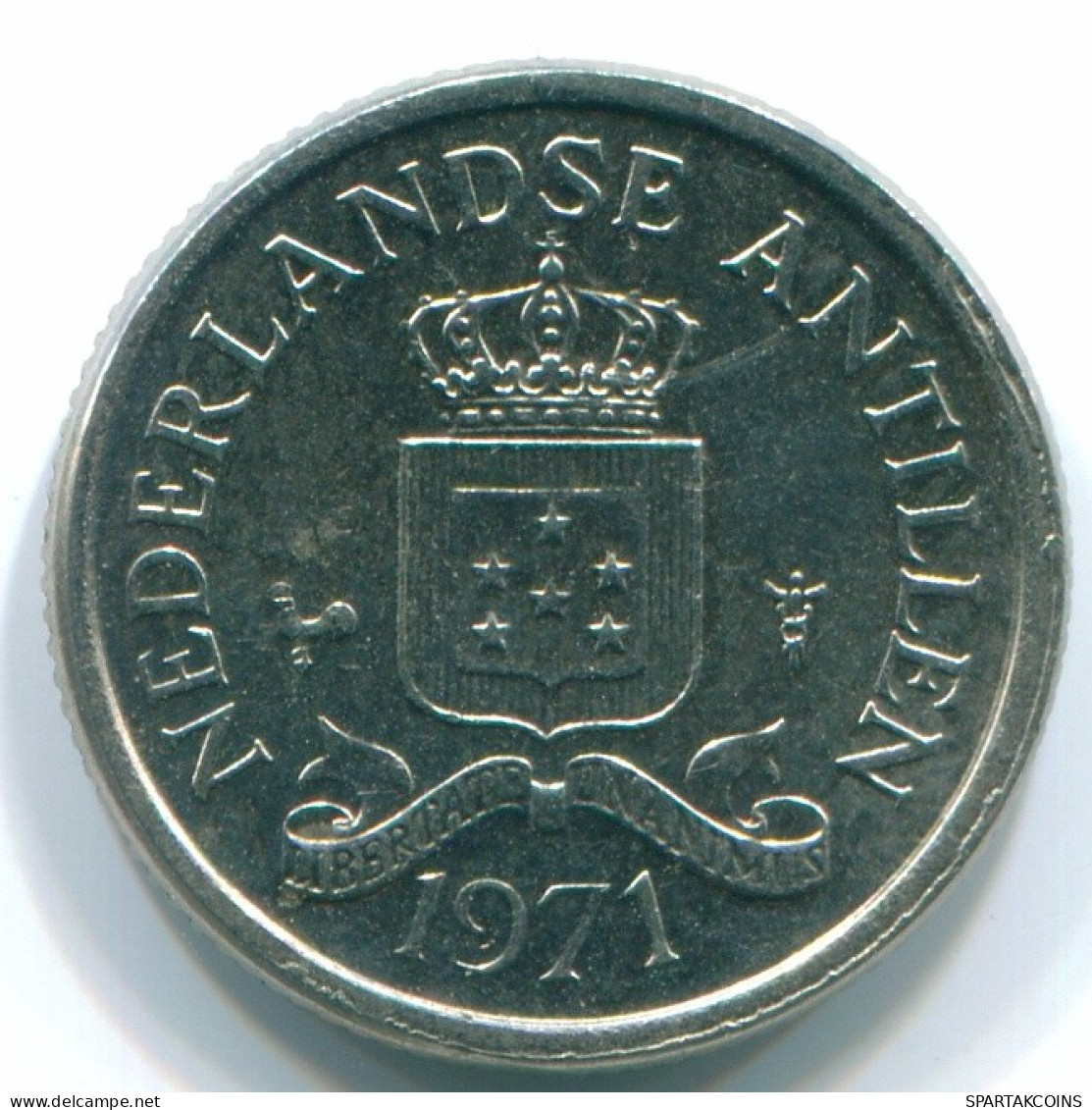 10 CENTS 1971 NETHERLANDS ANTILLES Nickel Colonial Coin #S13424.U.A - Antilles Néerlandaises