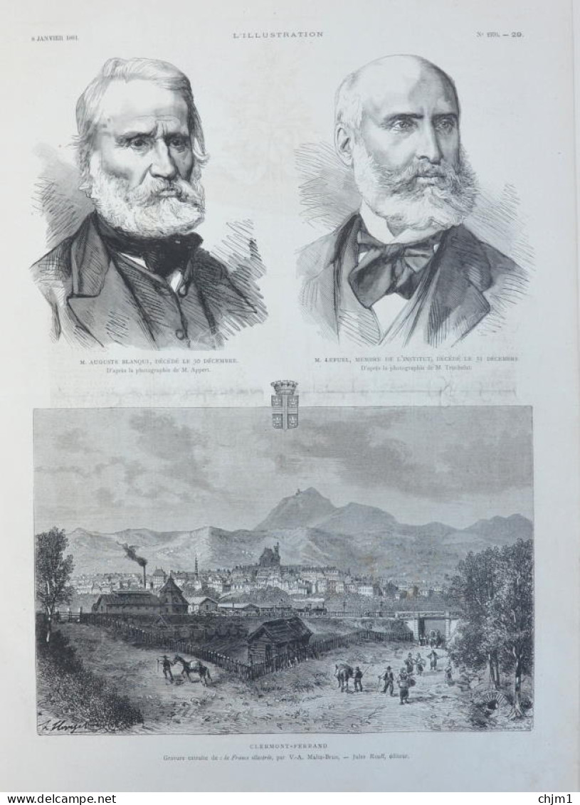 Clermont-Ferrand - M. Auguste Blanqui, Décédé - M. Lefuel, Décédé - Page Originale 1881 - Historical Documents