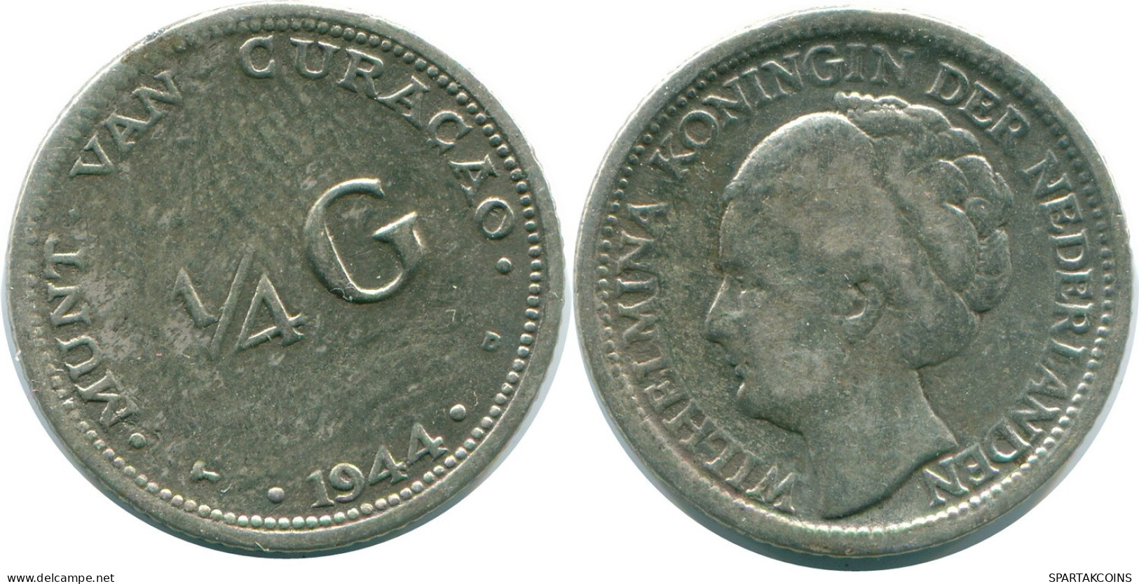 1/4 GULDEN 1944 CURACAO NEERLANDÉS NETHERLANDS PLATA Colonial #NL10564.4.E.A - Curaçao