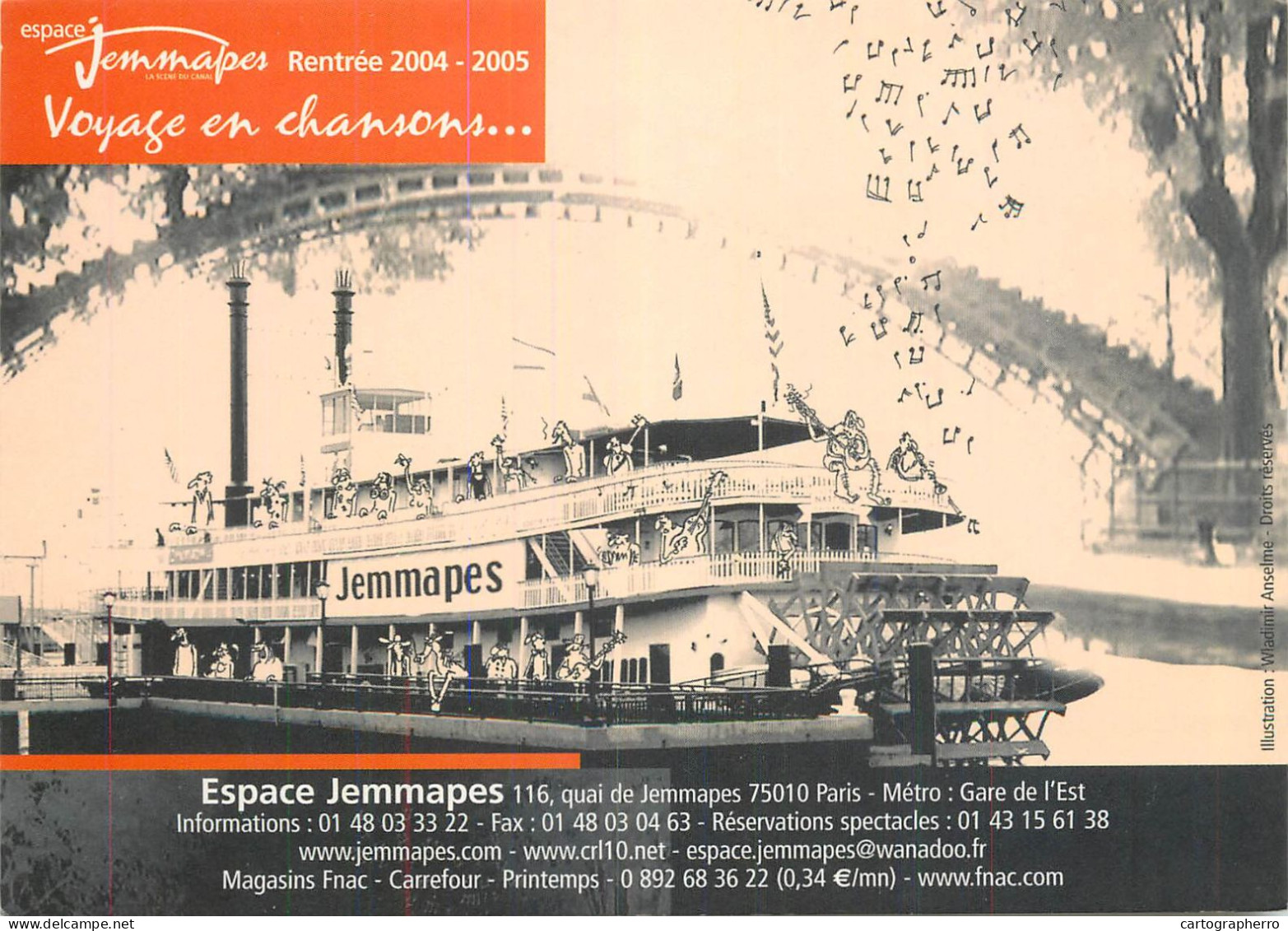 Navigation Sailing Vessels & Boats Themed Postcard Espace Jemmapes Paddle Steamer - Segelboote