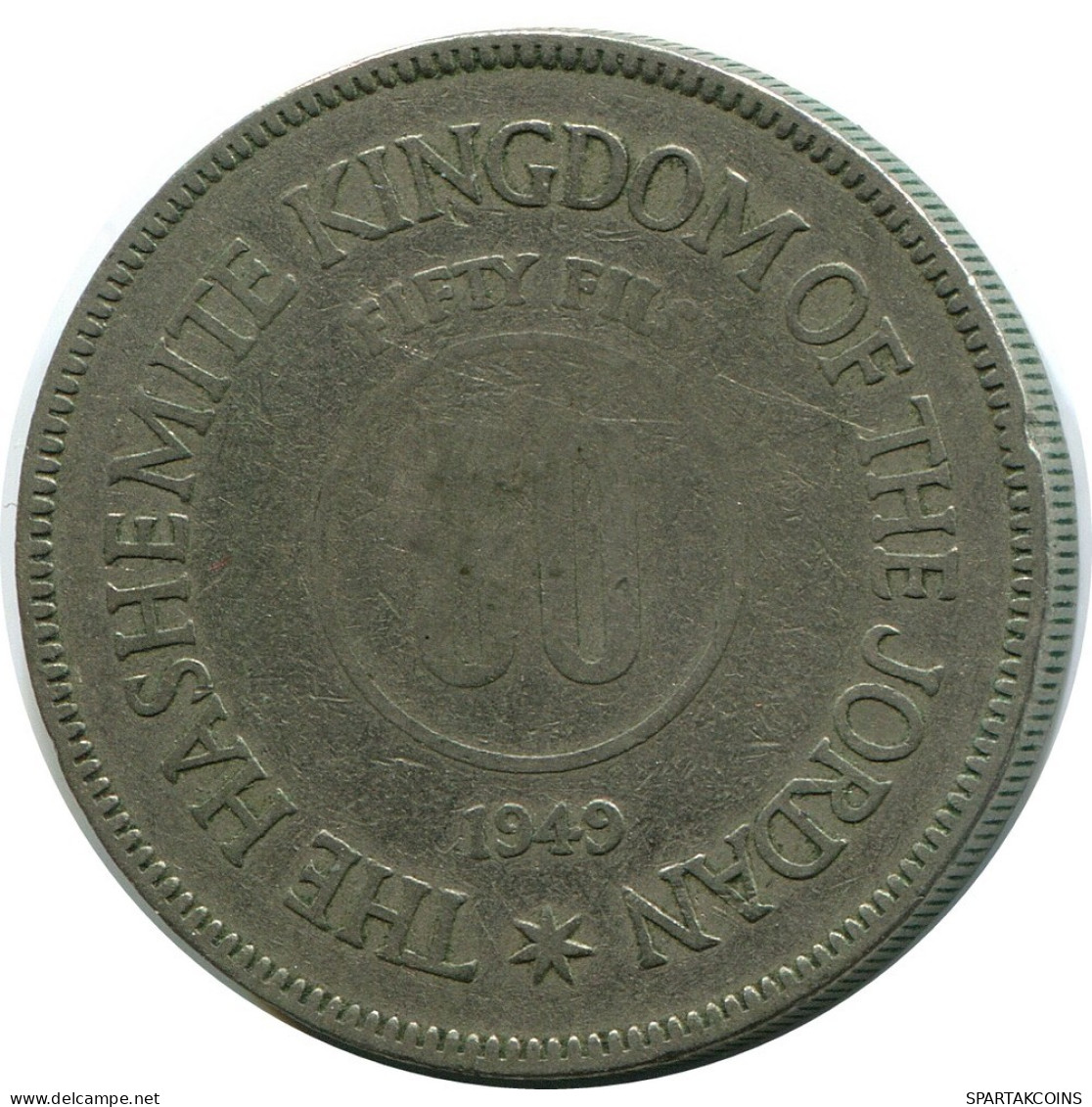 ½ DIRHAM / 50 FILS 1949 JORDAN Coin #AP065.U.A - Jordan