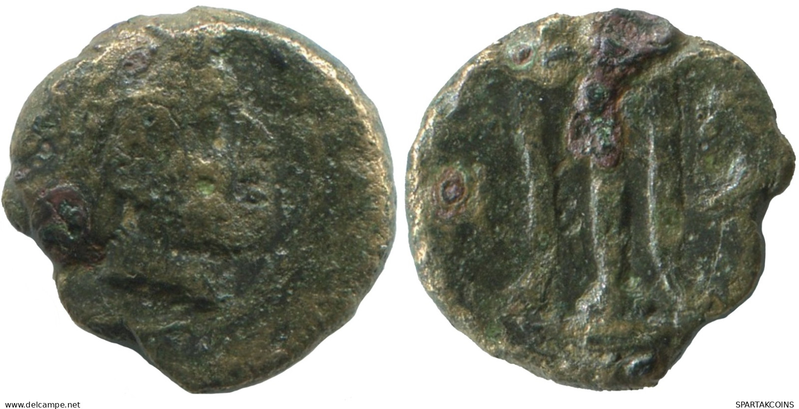 TRIPOD Antike Authentische Original GRIECHISCHE Münze 1g/11mm #SAV1425.11.D.A - Griegas