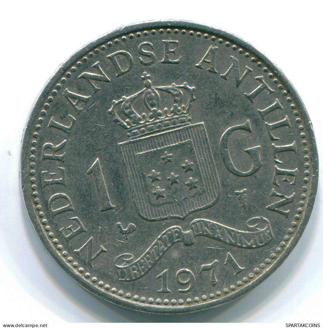 1 GULDEN 1971 ANTILLAS NEERLANDESAS Nickel Colonial Moneda #S11998.E.A - Antille Olandesi
