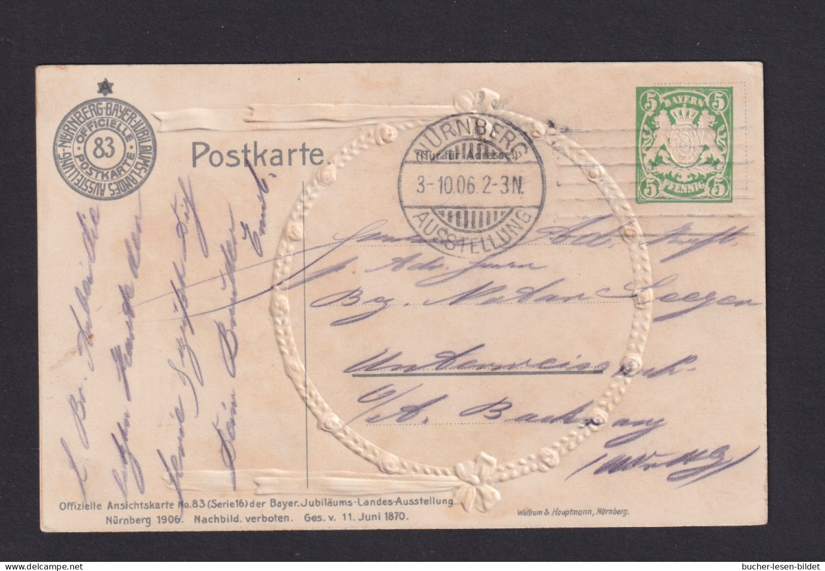 1906 - 5 Pf. Privat-Ganzsache Zur Ausstellung Nürnberg "Forst-Gebäude" - Gebraucht Mit Sonderstempel - Alberi