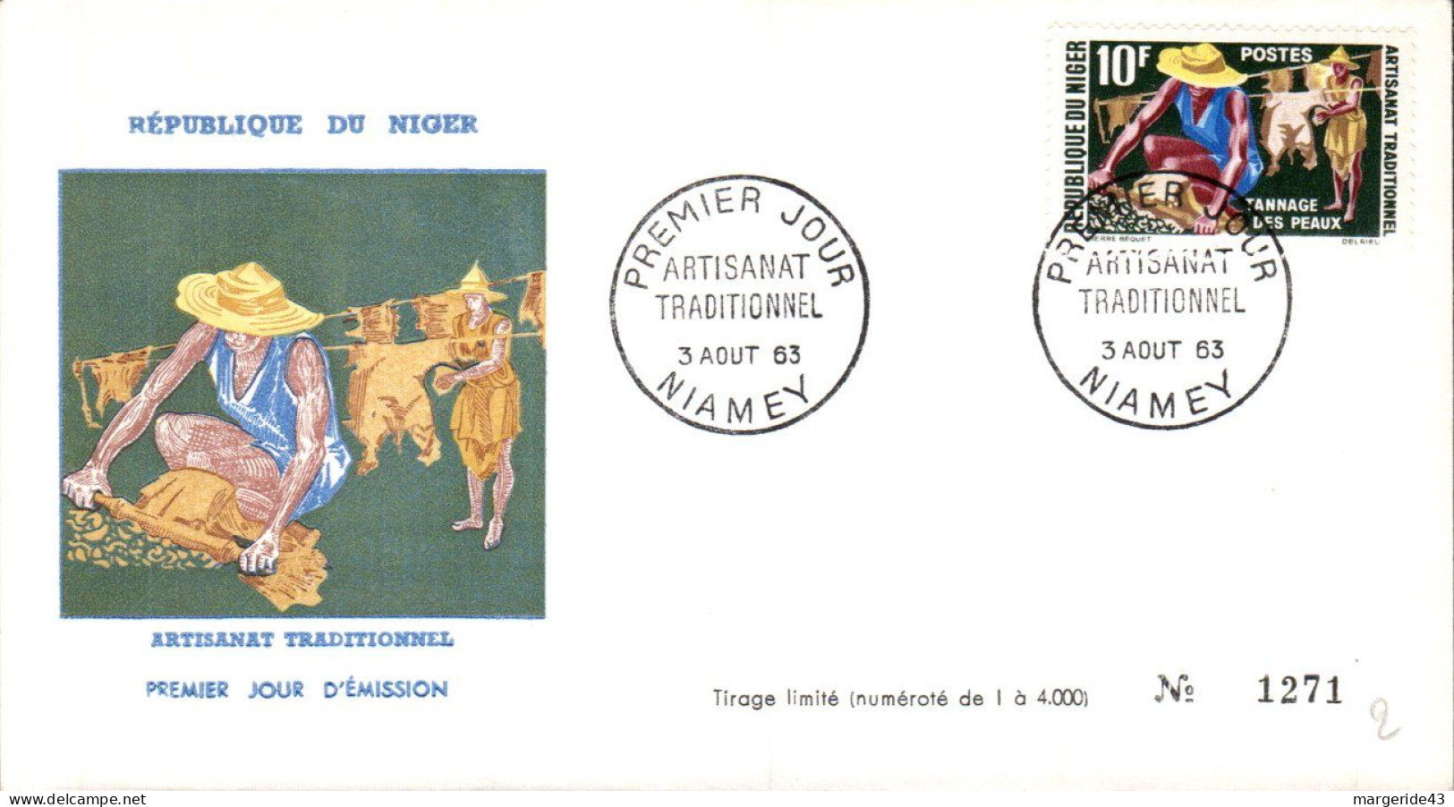 NIGER FDC 1963 ARTISANAT TRADITIONNEL - Niger (1960-...)