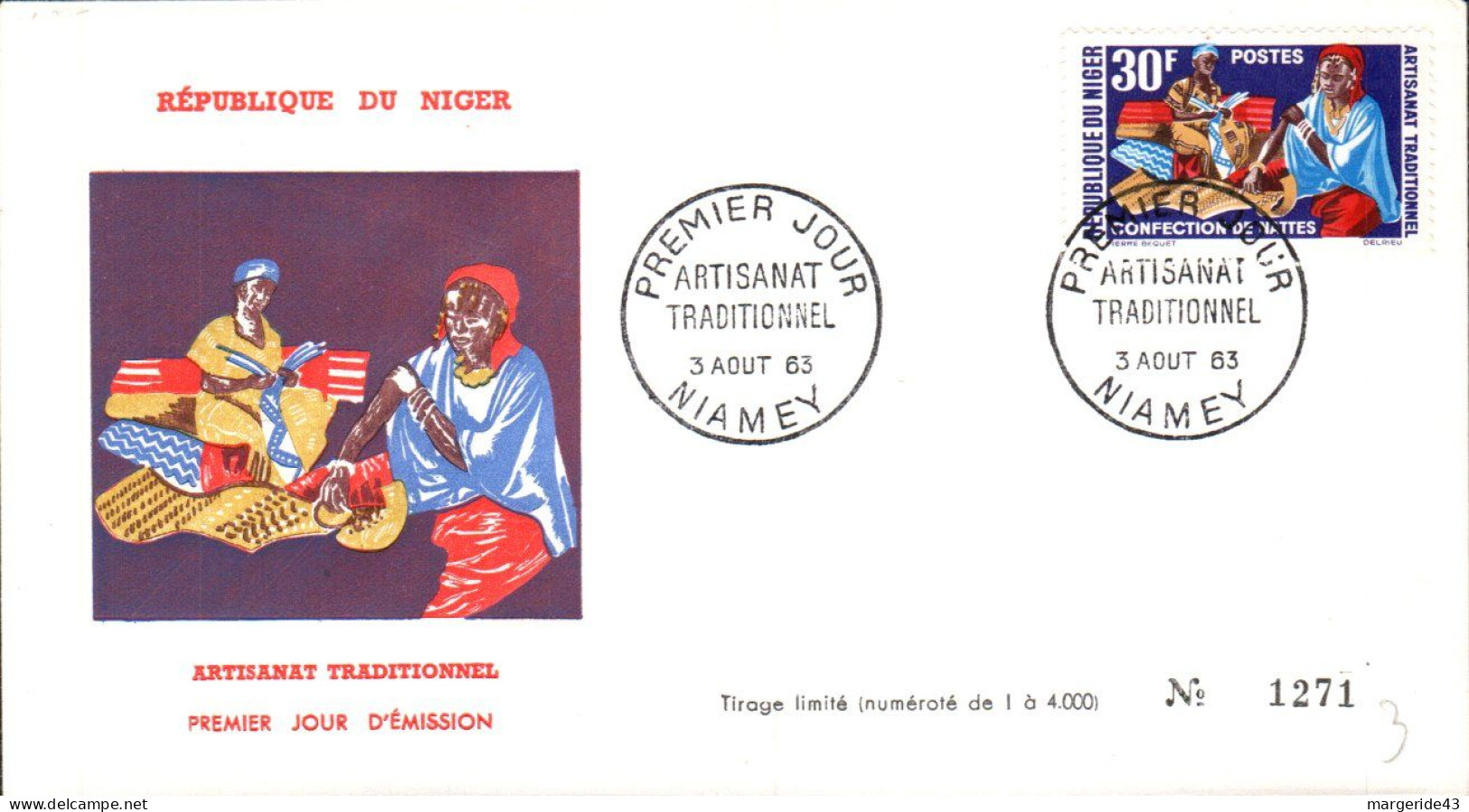 NIGER FDC 1963 ARTISANAT TRADITIONNEL - Níger (1960-...)
