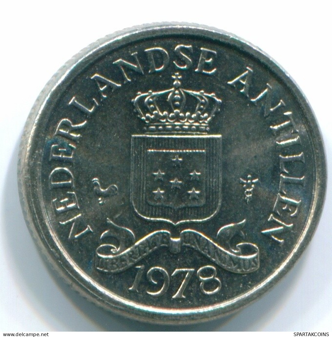 10 CENTS 1978 ANTILLES NÉERLANDAISES Nickel Colonial Pièce #S13555.F.A - Antille Olandesi