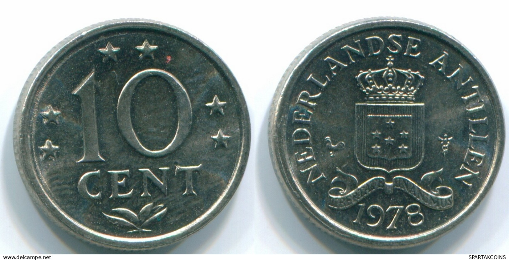 10 CENTS 1978 ANTILLES NÉERLANDAISES Nickel Colonial Pièce #S13555.F.A - Antillas Neerlandesas
