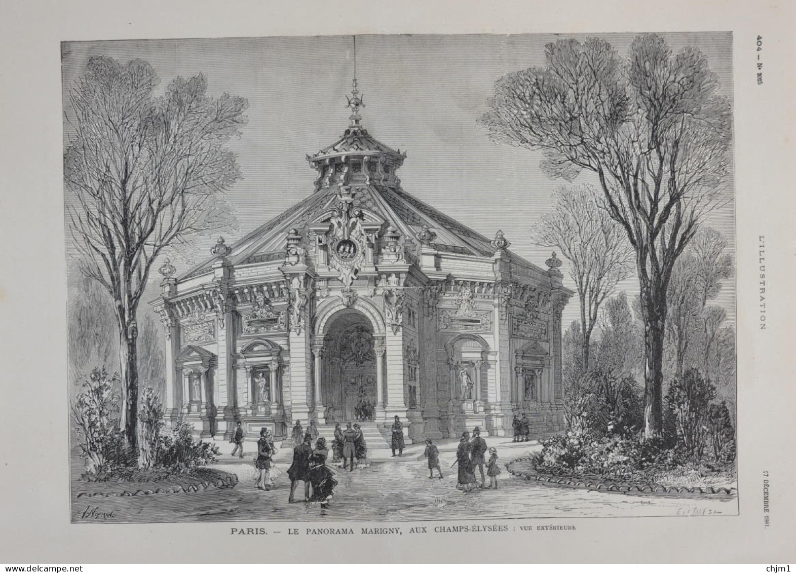Paris - Le Panorama Marigny, Aux Champs-Élysées - Page Originale 1881 - Historische Documenten