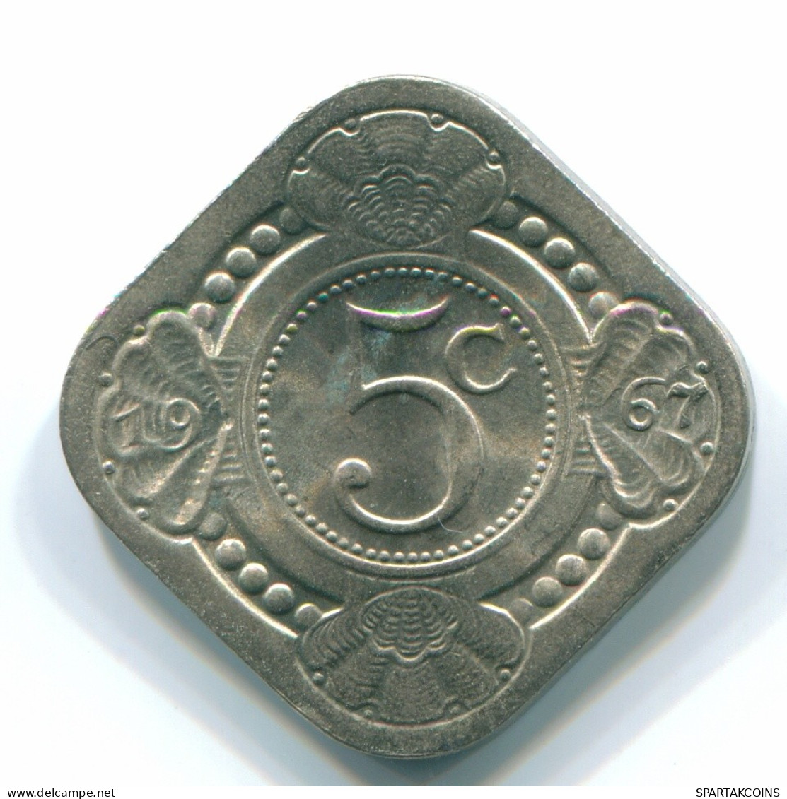 5 CENTS 1967 NIEDERLÄNDISCHE ANTILLEN Nickel Koloniale Münze #S12457.D.A - Antille Olandesi