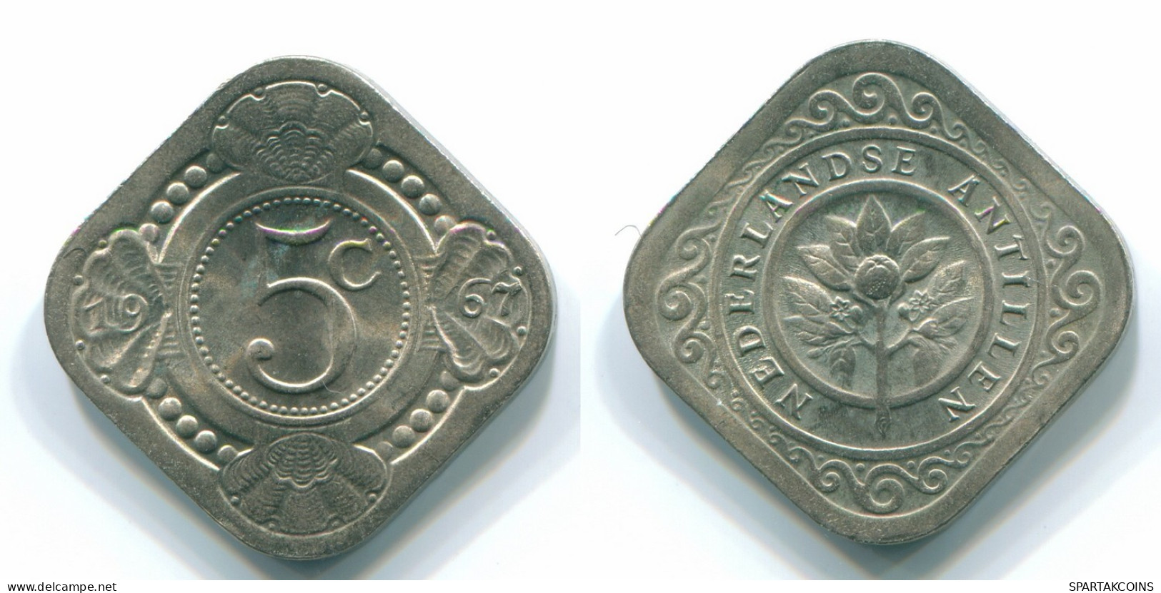 5 CENTS 1967 NIEDERLÄNDISCHE ANTILLEN Nickel Koloniale Münze #S12457.D.A - Nederlandse Antillen