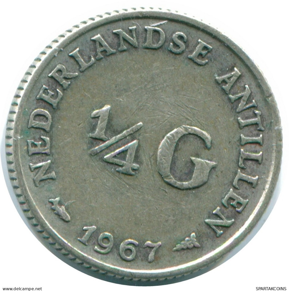1/4 GULDEN 1967 NIEDERLÄNDISCHE ANTILLEN SILBER Koloniale Münze #NL11582.4.D.A - Antilles Néerlandaises