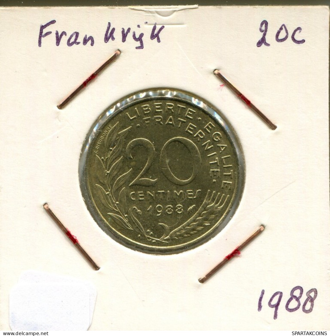 20 CENTIMES 1988 FRANKREICH FRANCE Französisch Münze #AM869.D.A - 20 Centimes