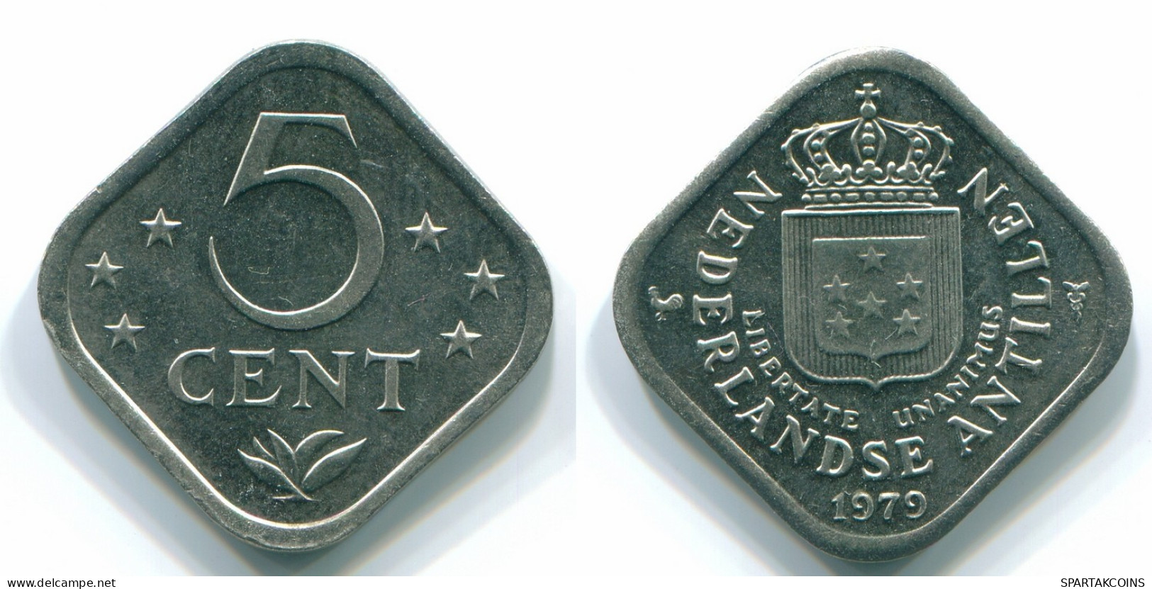5 CENTS 1979 ANTILLAS NEERLANDESAS Nickel Colonial Moneda #S12297.E.A - Antille Olandesi