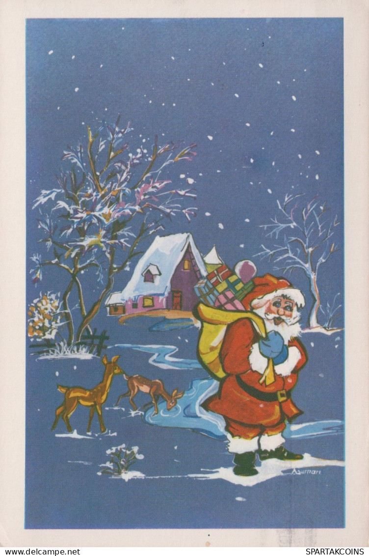 BABBO NATALE Natale Vintage Cartolina CPSM #PAK097.A - Santa Claus