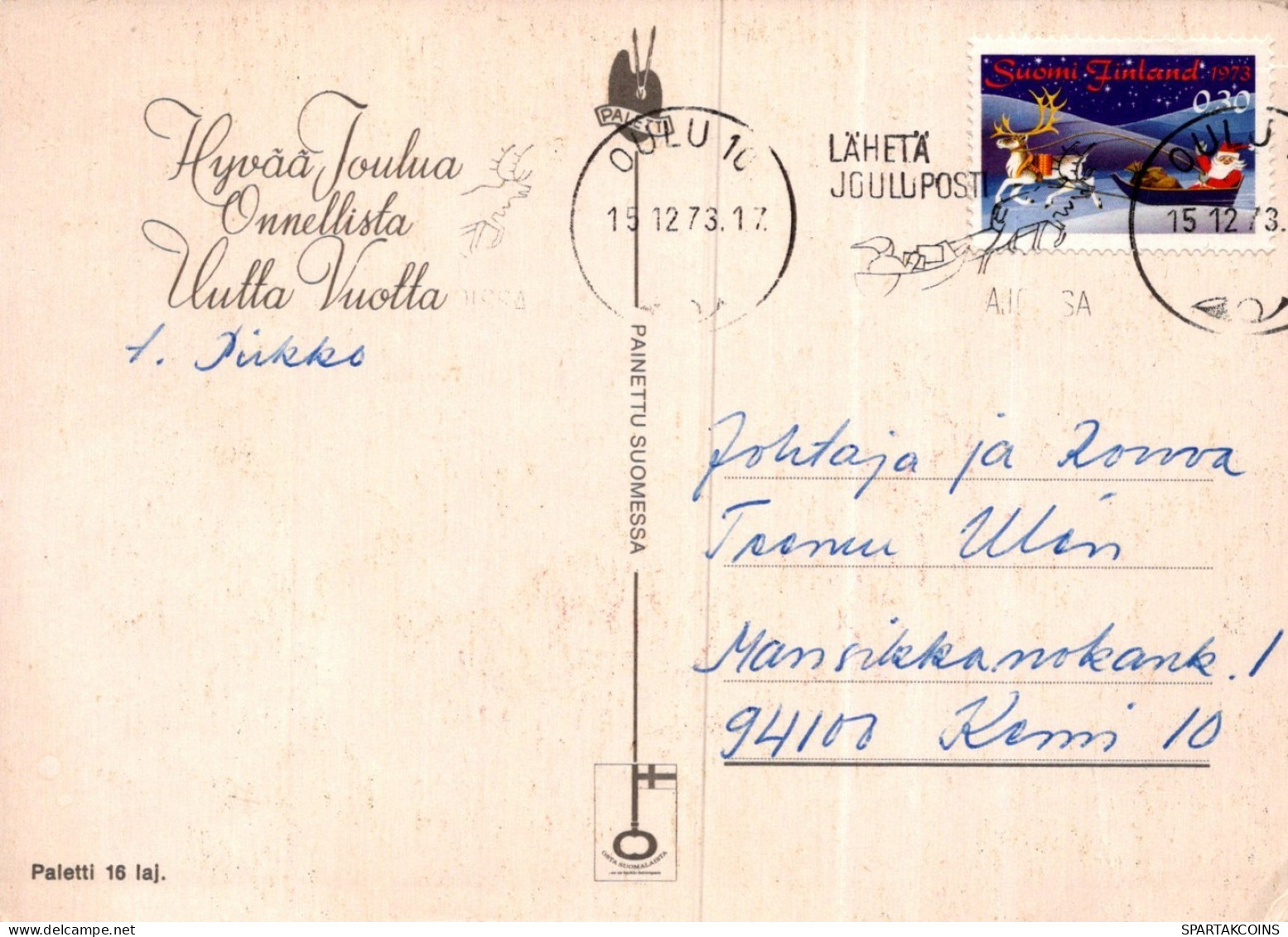 PAPÁ NOEL NAVIDAD Fiesta Vintage Tarjeta Postal CPSM #PAK038.A - Santa Claus