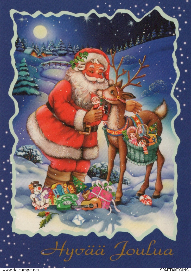 PÈRE NOËL NOËL Fêtes Voeux Vintage Carte Postale CPSM #PAJ963.A - Santa Claus