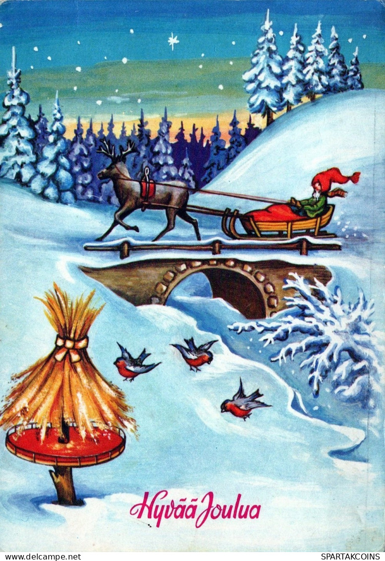 PÈRE NOËL NOËL Fêtes Voeux Vintage Carte Postale CPSM #PAJ914.A - Santa Claus