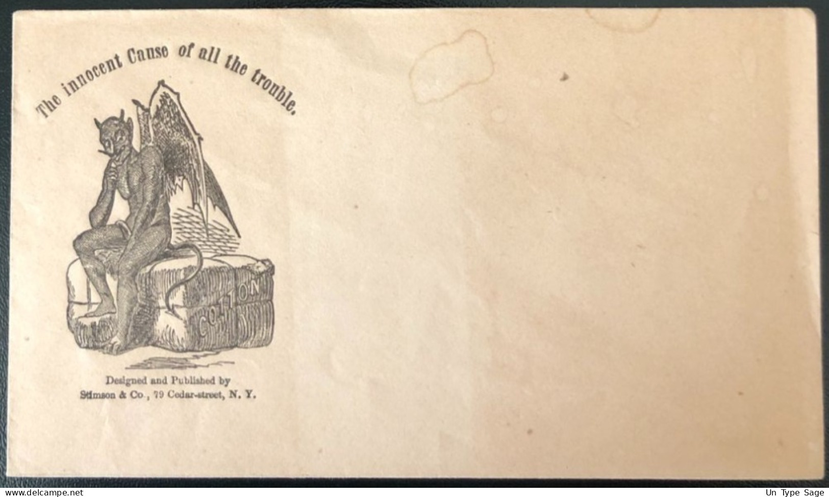 U.S.A, Civil War, Patriotic Cover - "The Innocent Cause Of All The Trouble" - Unused - (C448) - Marcofilie