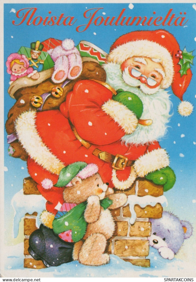 PAPÁ NOEL NAVIDAD Fiesta Vintage Tarjeta Postal CPSM #PAJ756.A - Santa Claus