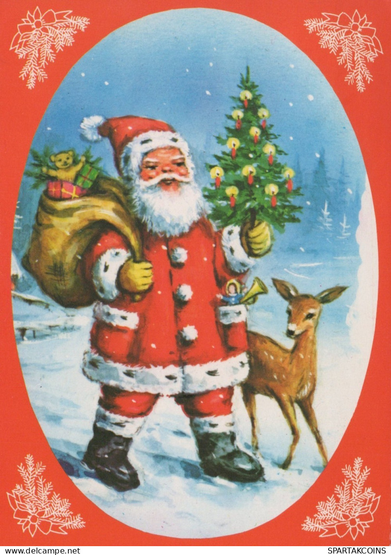 PÈRE NOËL NOËL Fêtes Voeux Vintage Carte Postale CPSM #PAJ705.A - Santa Claus