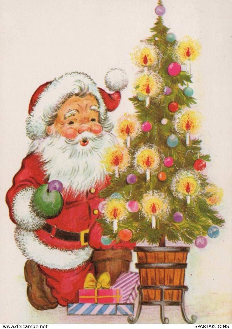PÈRE NOËL NOËL Fêtes Voeux Vintage Carte Postale CPSM #PAJ635.A - Santa Claus